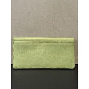 Women's Green Leather Wallet - Slim Continental Card Holder